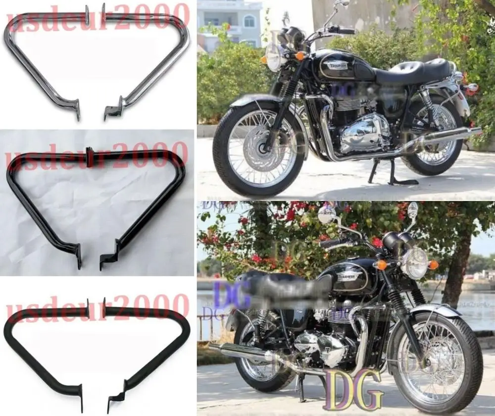 

Highway Engine Crash Guard Bars for Triumph Bonneville T100 Thruxton 900 2001-2015 02 03 04 05 06 07 08 09 10 11-15 Black Chrome