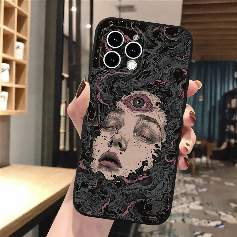 Horror Anime Art Phone Case For iphone 17 Pro Max Air 16 15 14 13 Pro Max 15 16 Pro 15Plus