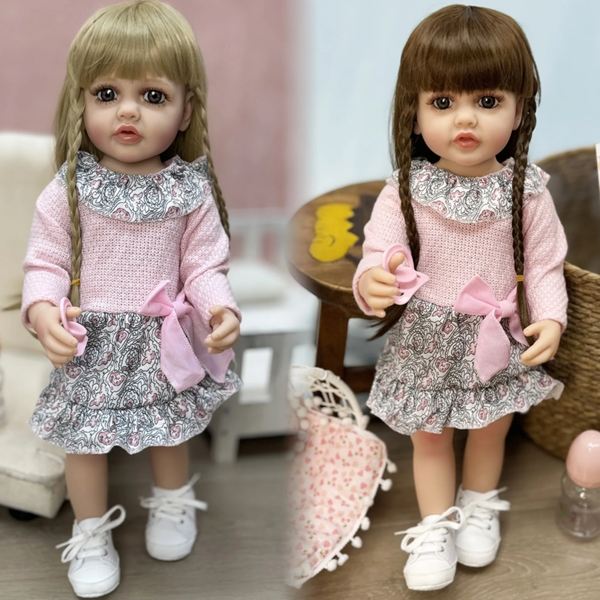 55cm Waterproof Betty Reborn Baby Girl With Long Hair Can Take Shower Doll Toy Lifelike Realistic Bebe Reborn Doll