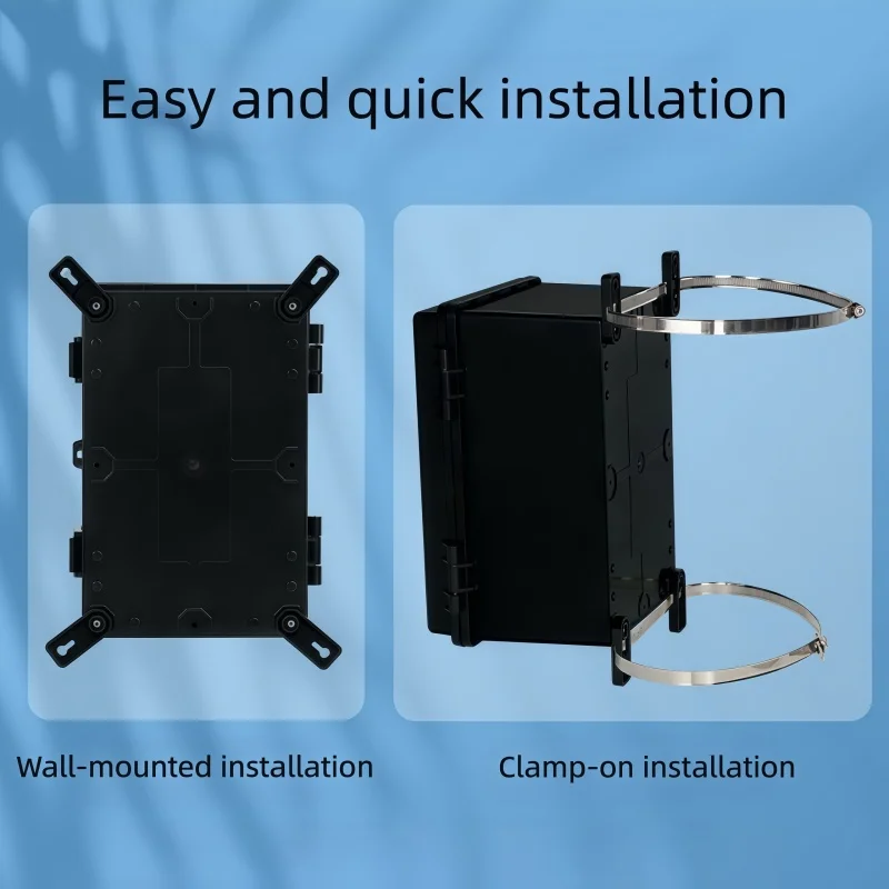 IP67 Waterproof Outdoor Electrical Junction Box ABS Plastic Distribution Enclosure Transparent Cover Wall Pole Mount view 3