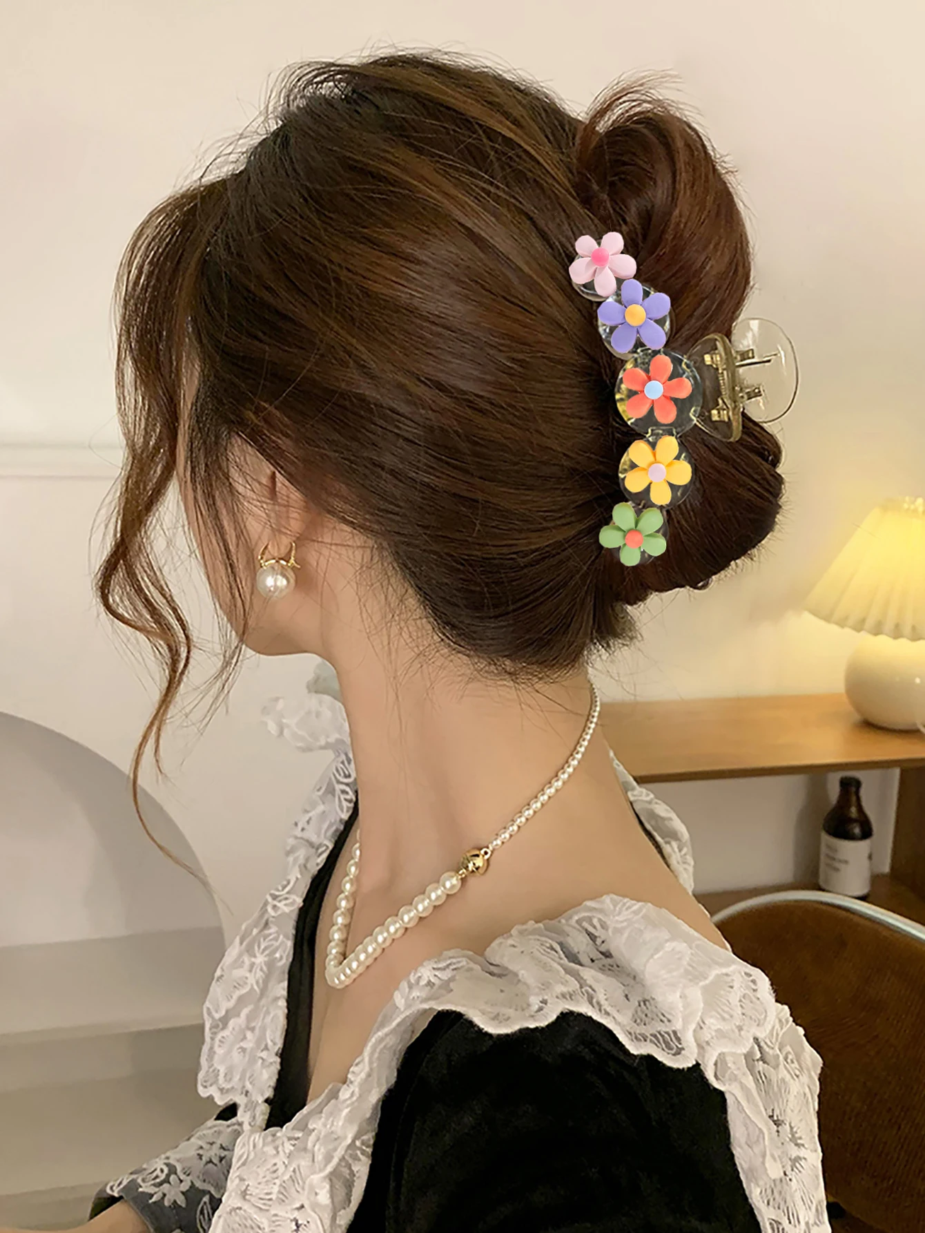 Molans Multicolor Flower New Grab Hair Clip Female Hair Claw For Woman Hairpin Headdress Hair Clip Temperament Hair Accessories