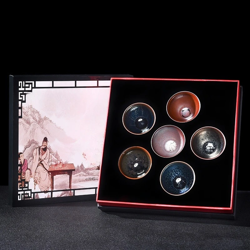 

Light luxury, Jianzhan teacup, six gift boxes, household