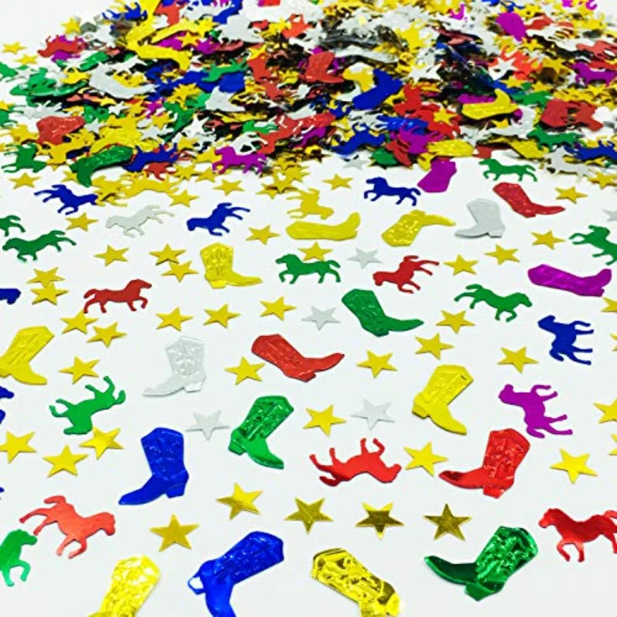 Decoración de fiesta, mesa, confeti de vaquero occidental, bota de azada de Patrick para niños, cumpleaños, boda, ducha, decoraciones para Baby shower, confeti