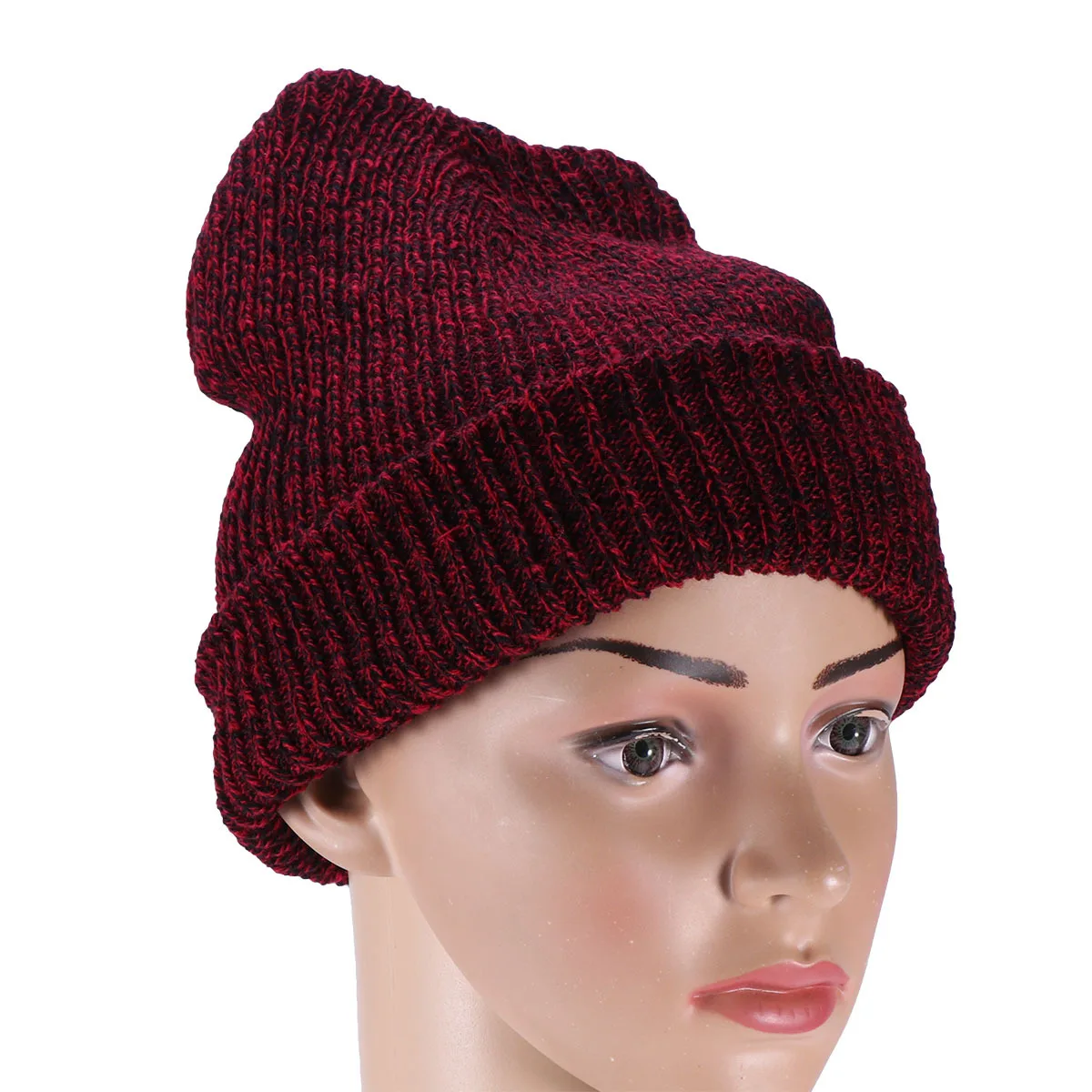 

Knitted Yarn Hat For Men Women Fit Beanie Warm Winter Cap Machine Washable Unisex Hip- Ski Hat