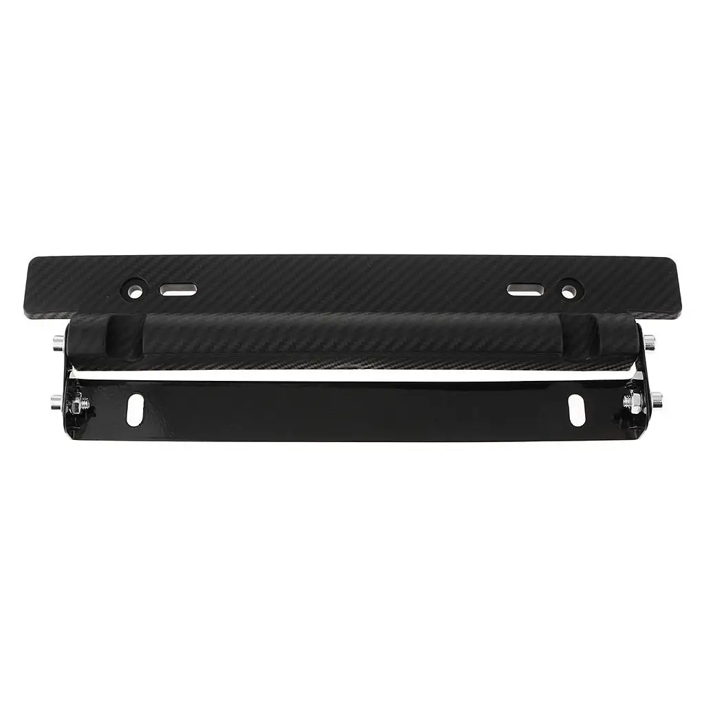 

Front Bumper License Plate Frame Holder Easy Install Flexible Angle Metal Bracket ABS Carbon Effect for Vehicle Number Plate