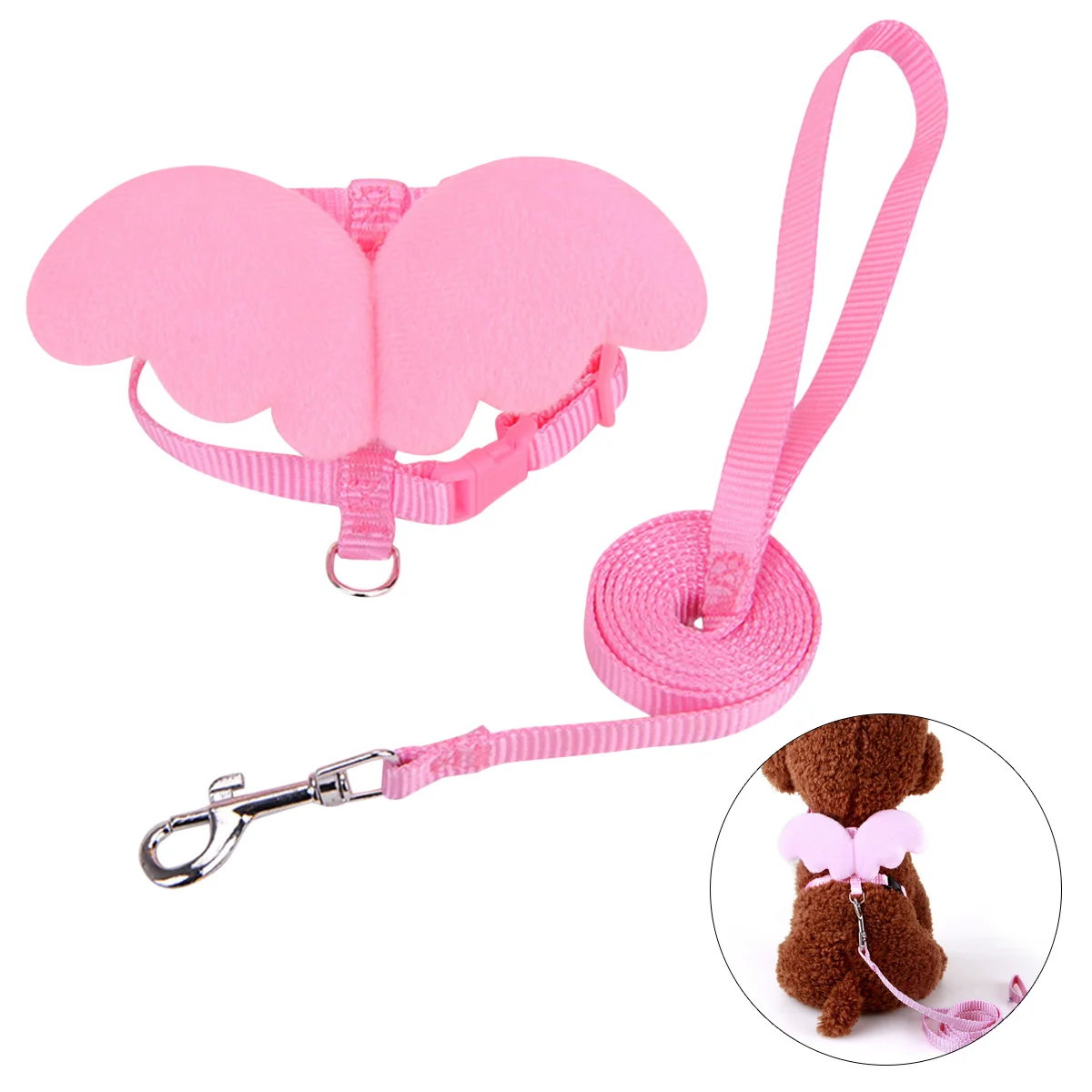 

Adjustable Pet Puppy Dog Cat Harness Wings Chest Strap Soft No-Choke Design Leash Control Pet Harness