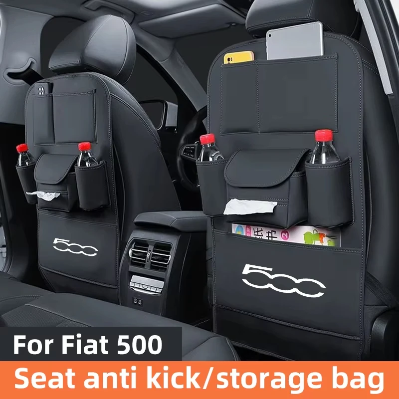 For Fiat 500 500C 2012 500X 500L Car Seat Anti Kick Pad Leather Seat Back Organizer Anti Scratch Protector Pads