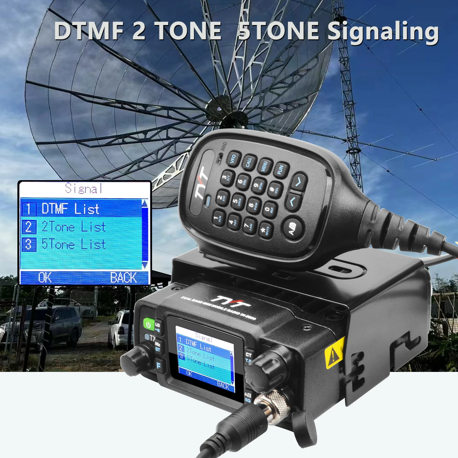 IP67 Waterproof 2M 70cm GMRS Dual Band Mini Mobile Radio 25W 200Ch DTMF 2 Tone 5Tone Signaling 1750 Repeater Tone TYT TH-8600