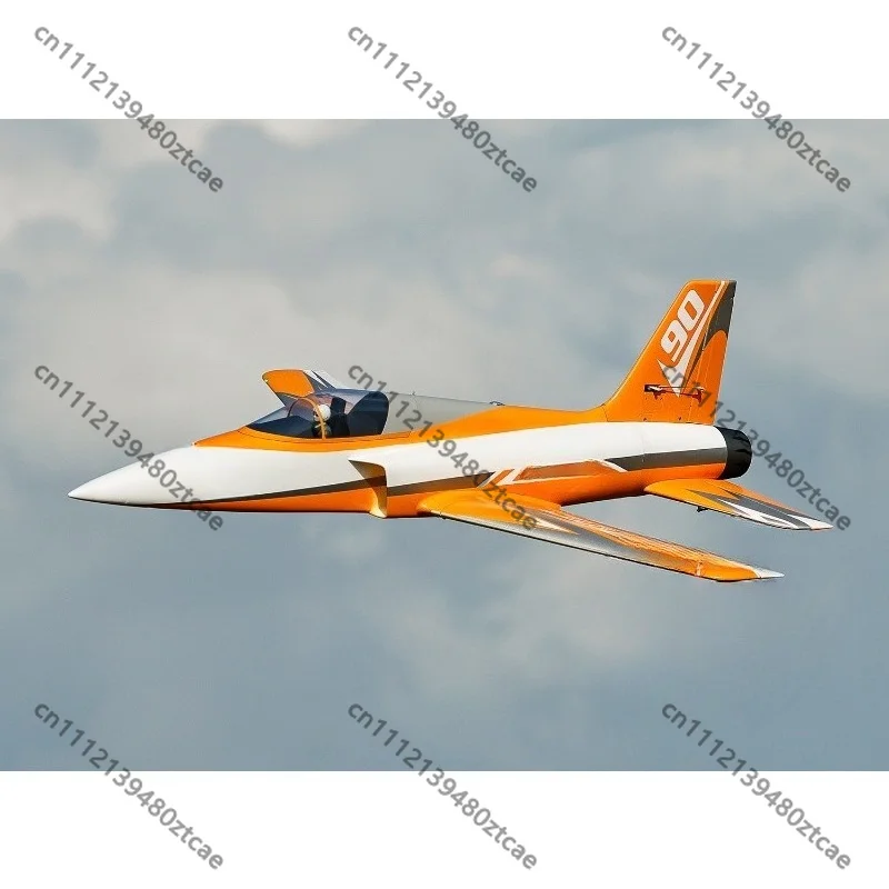 90mm EDF Ducted Fan Sports Model Aircraft Orange Painting RC Jet Plane Assembly Collection Toy