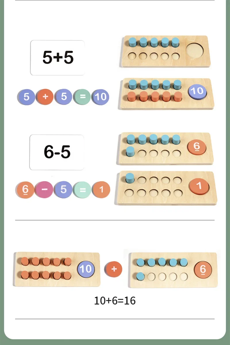 Jeux arithmétiques en bois pour enfants, décomposition numérique, jeux Montessori, jouets éducatifs d'apprentissage précoce pour bébé