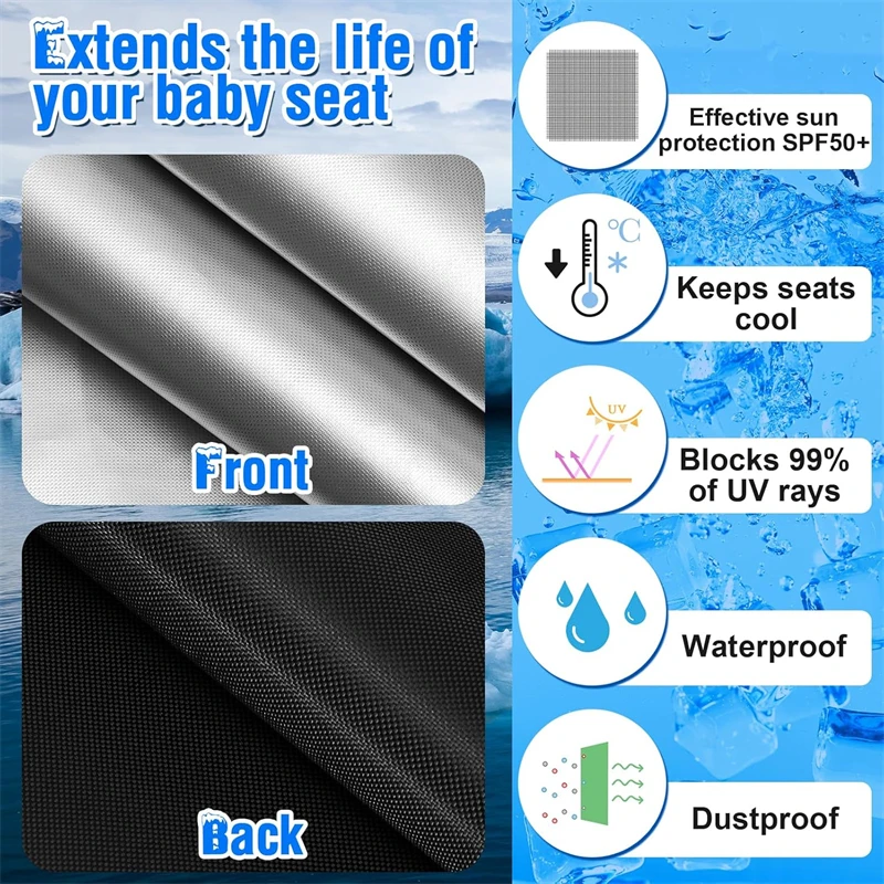 1 Uds. Parasol para asiento de coche de bebé, cubierta para asiento de coche infantil, Enfriador, protección UV, Protector térmico, accesorios de viaje para asientos de niños pequeños
