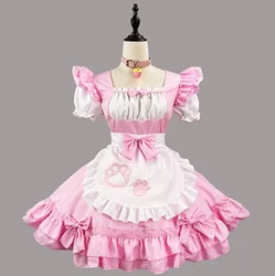 Women's New Cat Girl Maid Costume 2024 Cos Costume Apanese Cute Maid Pink Black and White Classic Lolita Cat Dress