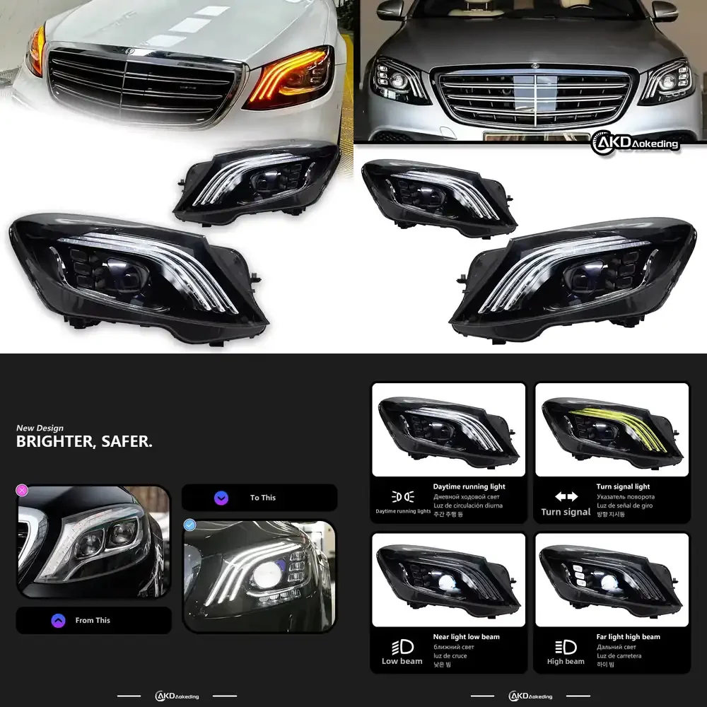 Applicable 2014-2017 S-Class W222 12V Headlight Assembly Retrofit Style LED Projector Daytime Running