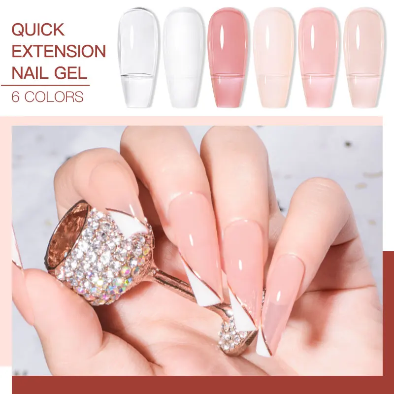 طلاء أظافر جل تمديد أبيض حليبي 8 مللي سهل الاستخدام يدوم طويلاً لبناء الأظافر لجودة صالون مانيكير ذاتية الصنع #4