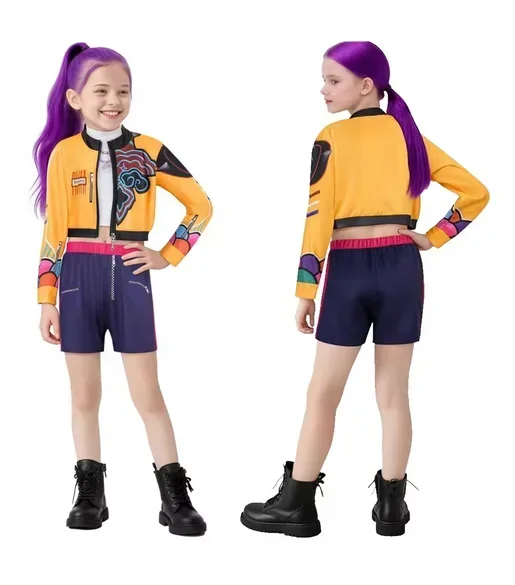 2025 HalloweenUniforme de chasseurs de Démons KPop imprimé en 3D: Rumi Zoey Mira pour enfants #2