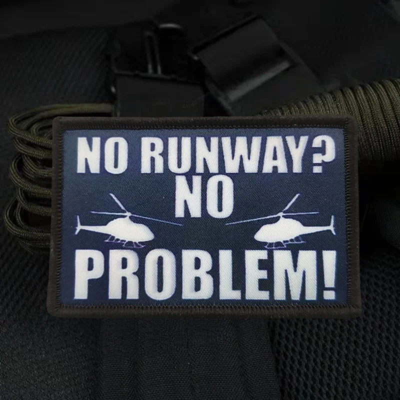 Helicopter Pilot Printing Patch Funny Military Hook&Loop Tactical Morale Badge Backpack Decorative Sticker Patches for Clothing