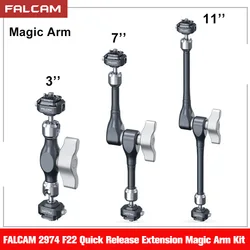 FALCAM 2974 F22 Quick Release 3/7/11 Inch Double Head Extension Magic Arm Kit for DSLR Camera iphone LED Light