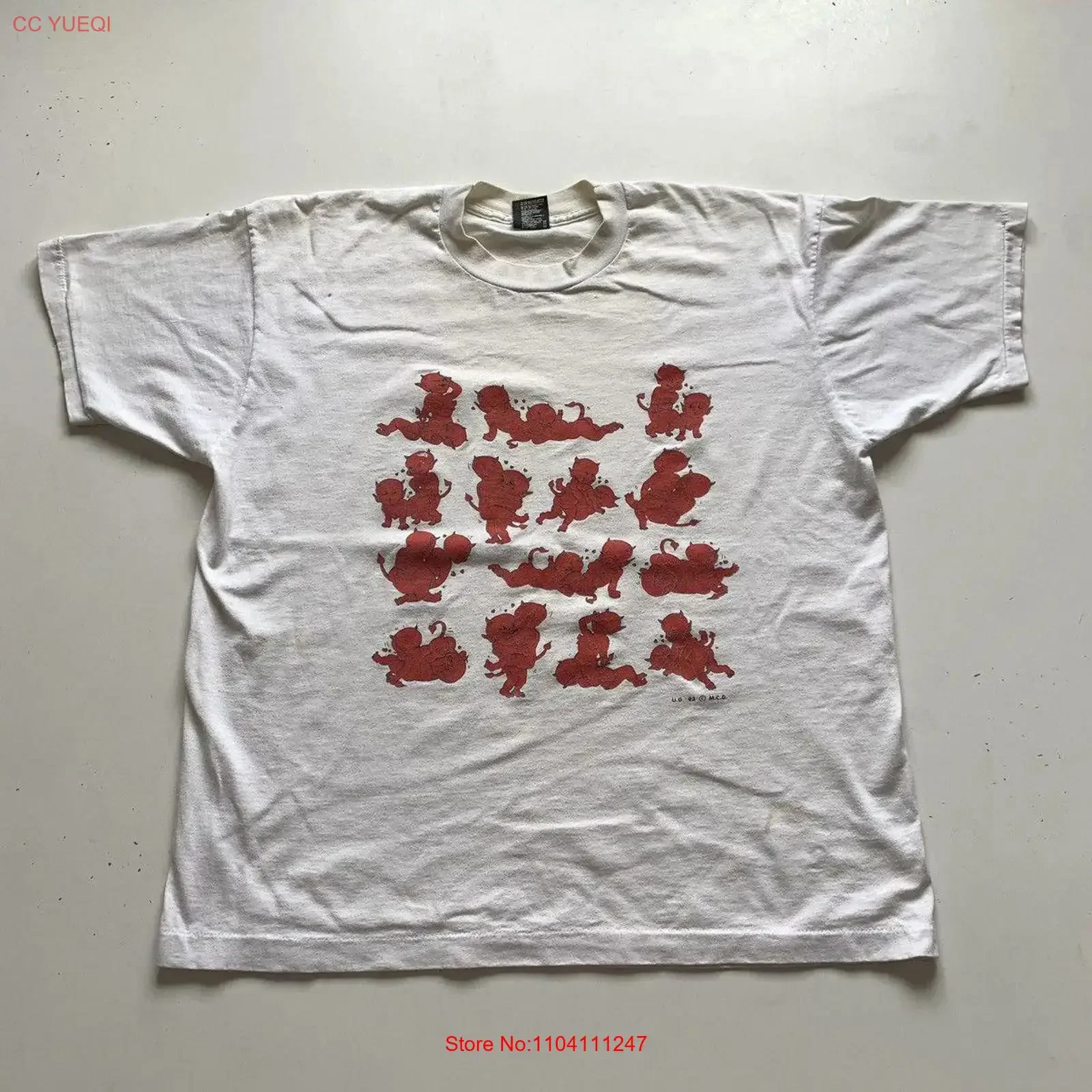 Vintage 1990s Devil Sex Funny Fashion Victim T Shirt Rare Large vintage Washed Soft Slightly Comfortable designer clothes