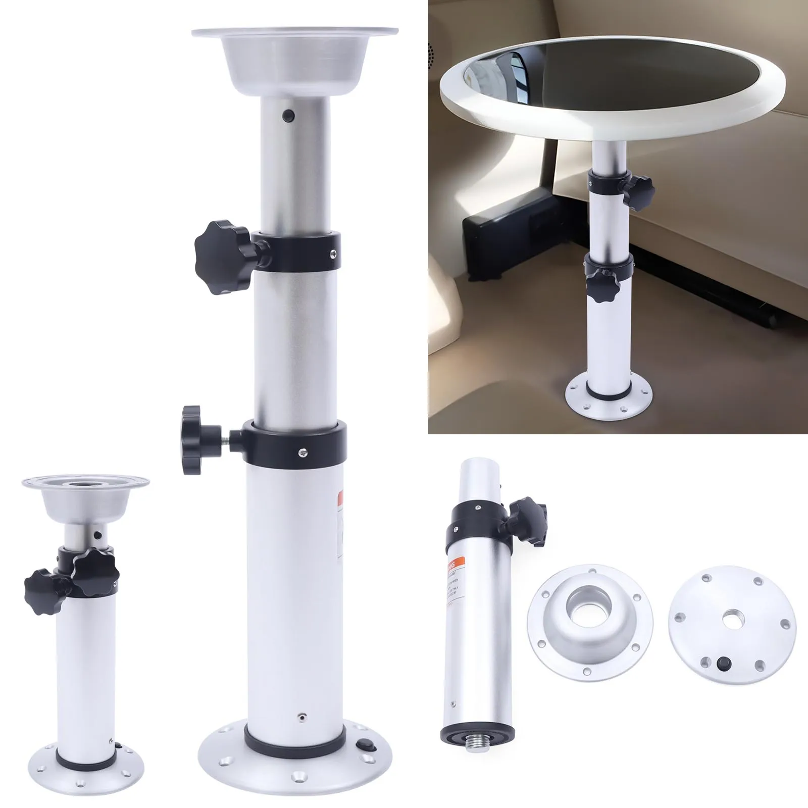 Silver Adjustable Table Pedestal Stand Table Base For Marine Boat Motorhome