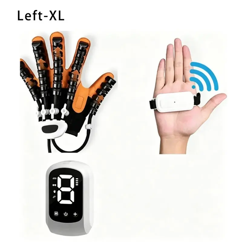 T24C Hand Training Robot Gloves - USB Plastic Finger Function Training Equipment For Hand Exercises Gloves Workout Size XL