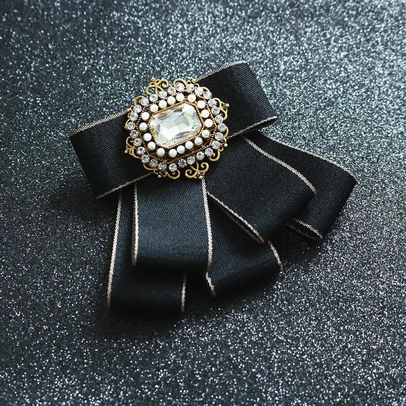 Moda męska damska muszka brytyjski wielowarstwowy kwiat na szyję koreański wersja żonaty pan młody ślub Handmade Crystal Bowtie — zdjęcie 6