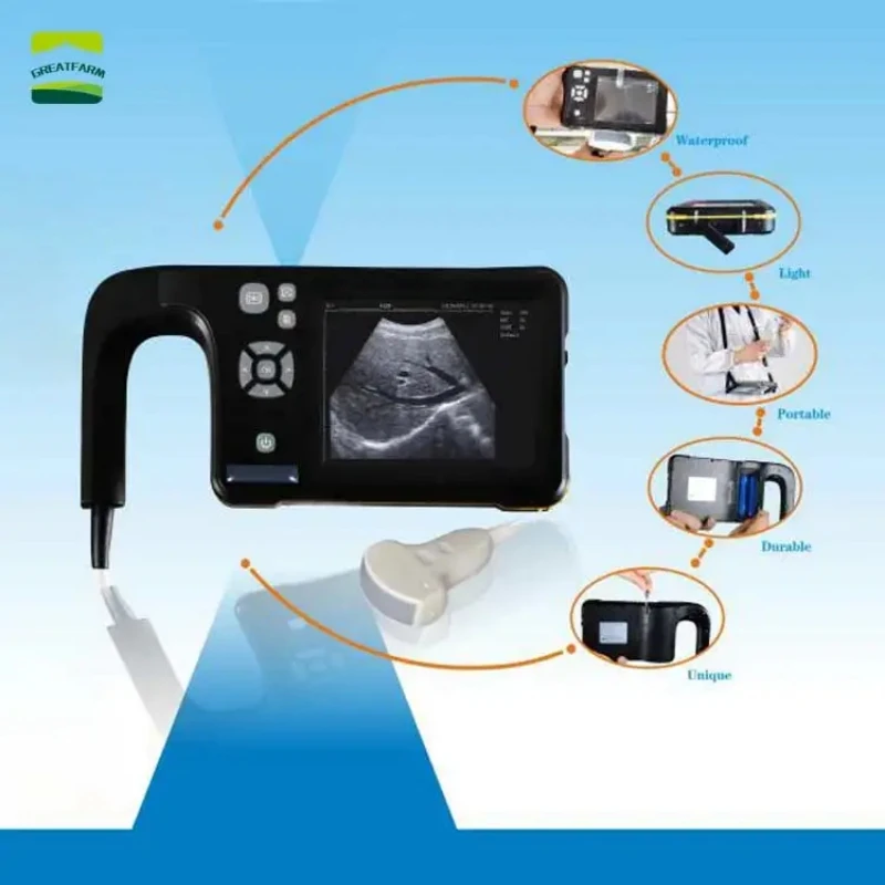 7 Inch LCD Screen Waterproof Portable Veterinary Ultrasound Scanner 8GB Livestock Ultrasound Machine for Pig Sheep Dog Cat