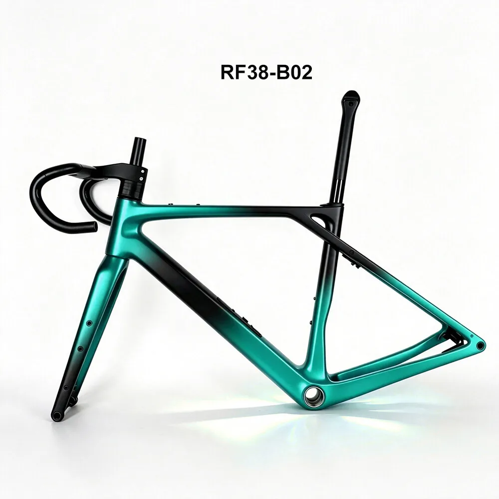 Carbon Fiber Road Bike Frame Disc  Bicycle Frame Custom Paint Gradient Color 700C Gravel Bicycle with Internal Full Hidden Cable