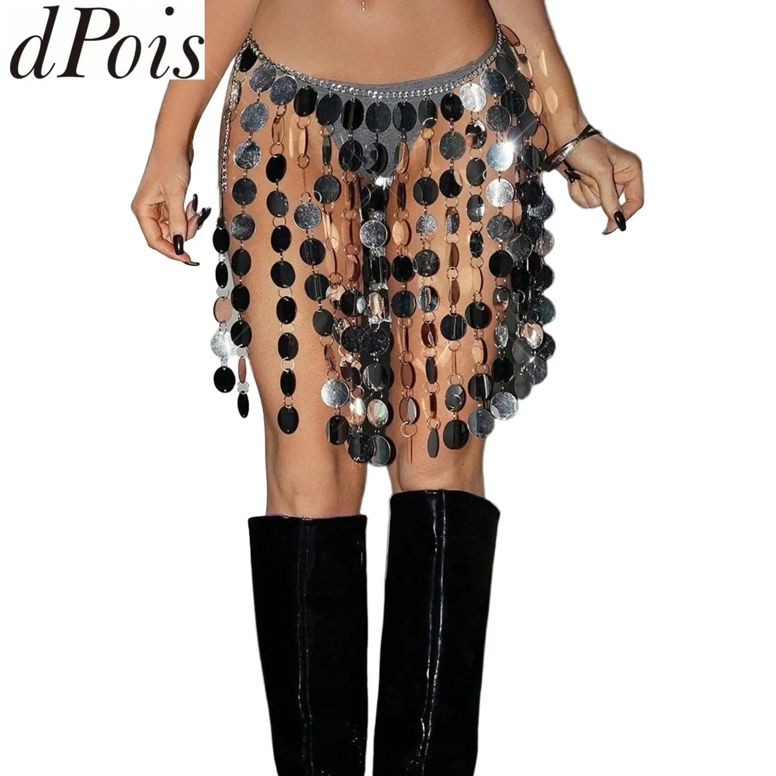 

Женская танцевальная юбка с блестками на шнуровке, цепочка для смыва бахромы, шарф на бедрах, длинная юбка для танца живота, фестивальная танцевальная сценическая юбка