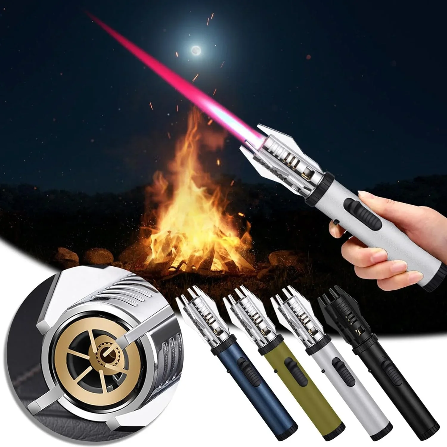 New Spray Welding Gun Butane Gas 360° Use Metal Outdoor Windproof Turbine Torch Jet Lighter BBQ Welding Cigar Men\'s Tool