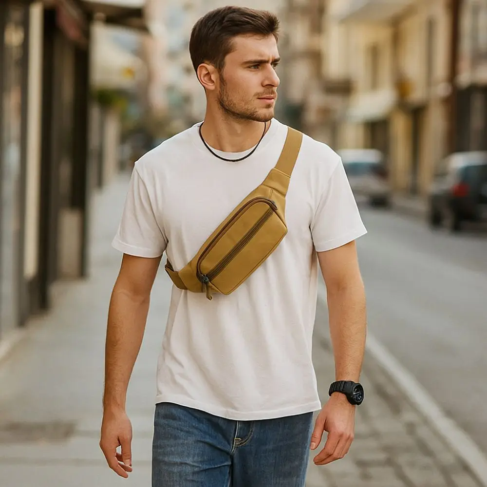 

Gym Bag Adjustable Sports Waist Bag Large Capacity Portable Men Chest Bag Lightweight Waterproof Sports Bag Cycling