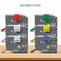 3PK/6PK Compatible for Brother TZe231 TZe 231 TZ 231 12mm Laminated Label TZe Tape Work for Brother P-touch PTH110 Label Maker