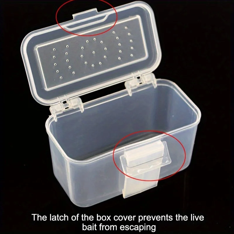 Compact Fishing Live Bait Container, Belt-Attached Sorting Box for Red Worms, Live Bait & Insect Baits, Fishing Tackle Accessory