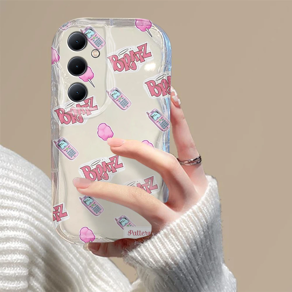 Cute Girl Bratzs Doll 3D Wave Case per Samsung A73 A72 A71 A55 A54 A53 A35 A34 A33 A25 A24 A23 A15 A14 A13 A05 A04 4G 5G Cover