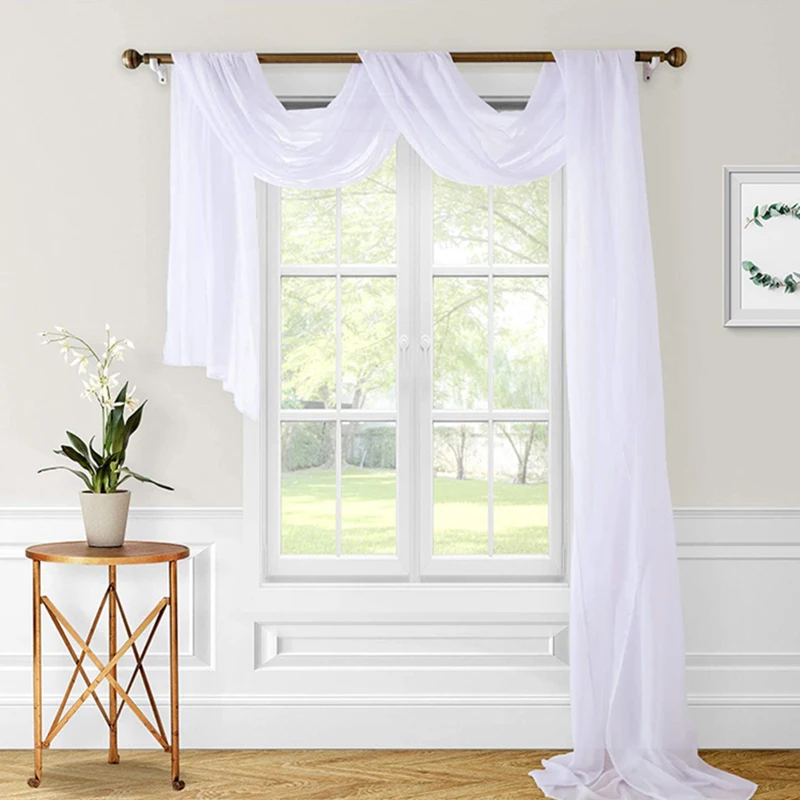 Outdoor Arched Curtains Window Cleaning, Wedding Party, Stage, Dressed White, Transparent Thin Gauze Supplies