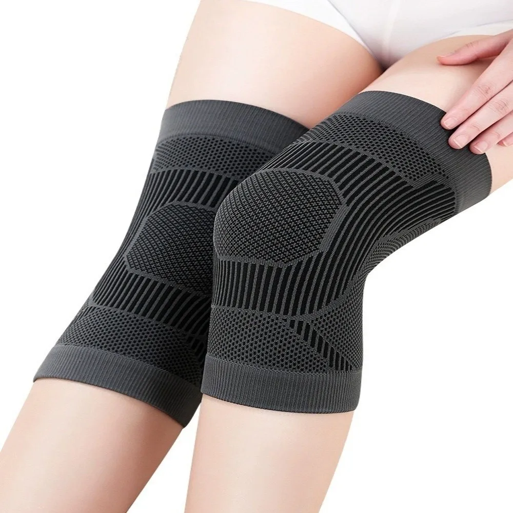 1Pair Elastic Graphene Knee Pads Breathable Keep Warm Knee Brace Lightweight Non-Slip Sports Knee Sleeve