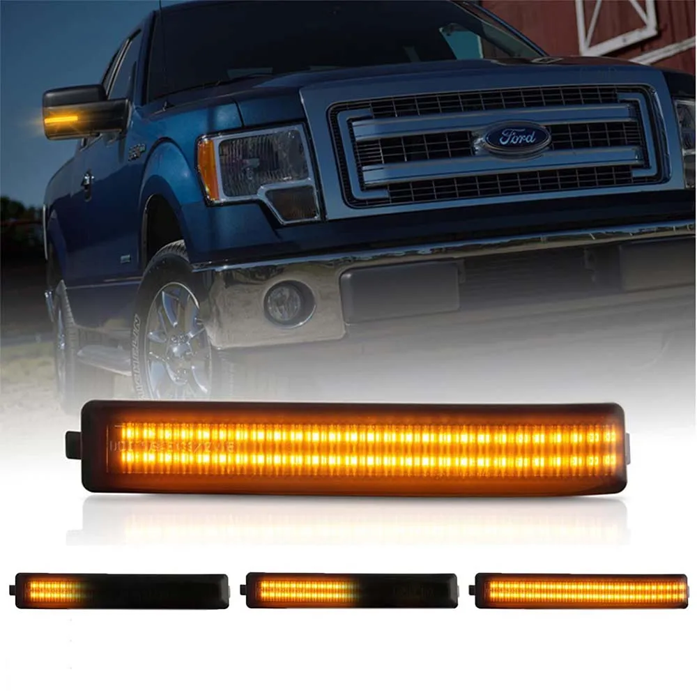 

LED Dynamic Side Mirror Turn Signal Lights For Ford F150 F-150 2009-2014 SVT Raptor 2010-2014 Sequential Lamp Blinker Indicator