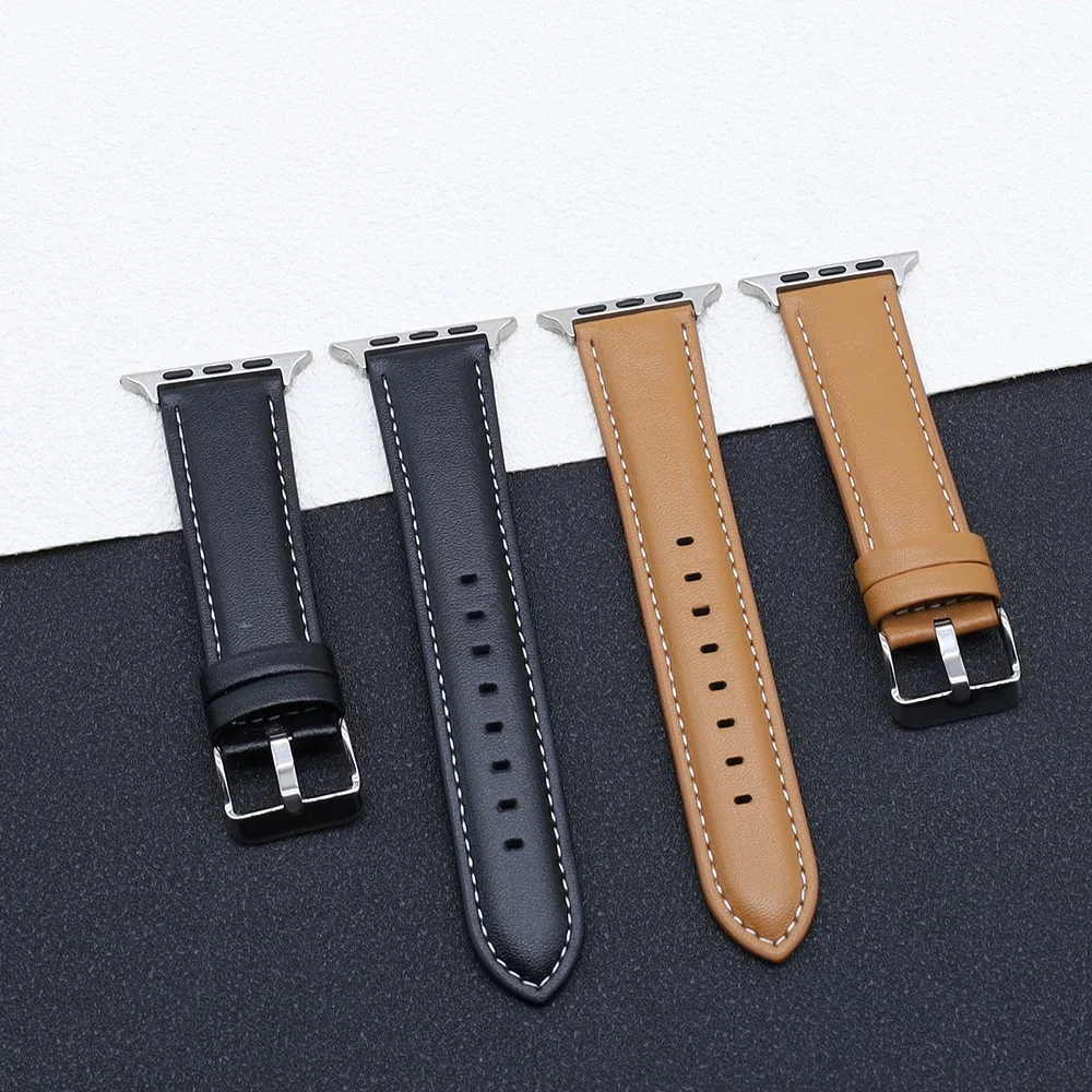 Leather Strap for Apple Watch Ultra Band 49mm 45mm 44mm 42mm 41mm 40mm Skin-friendly Bracelets iwatch SE 10 46mm 9 8 7 6 5 4 3 2