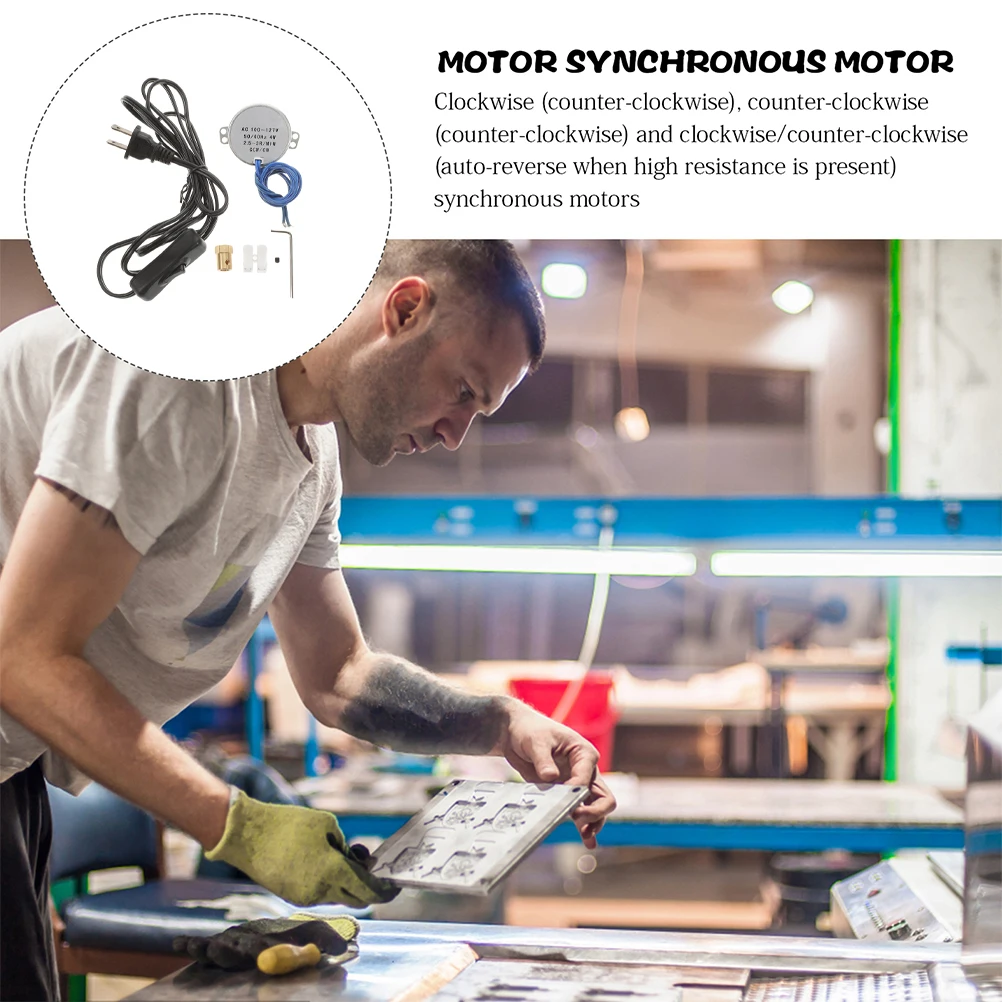 

1Set Small Slow Rotating Synchronous Motor Low Noise Durable for Halloween Prop Christmas Decoration Turntable Motor