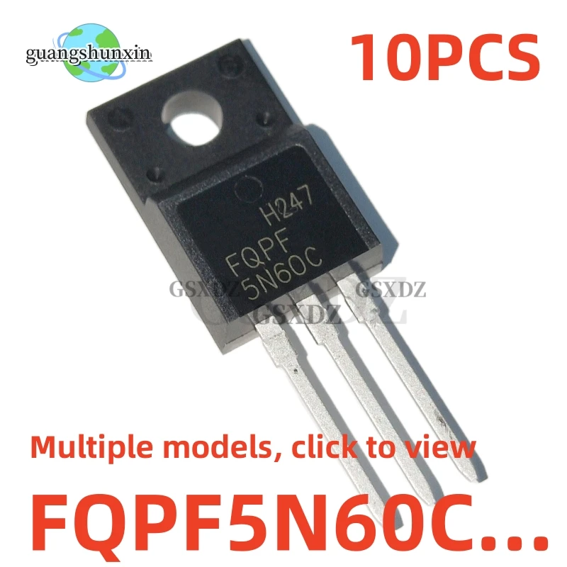 10szt FQPF 4N60C 4N90C 5N60C 6N60C 6N80C 7N60C 10N60C 10N65C 12N60C 12N65C 20N60C TO-220F MOS tranzystor polowy