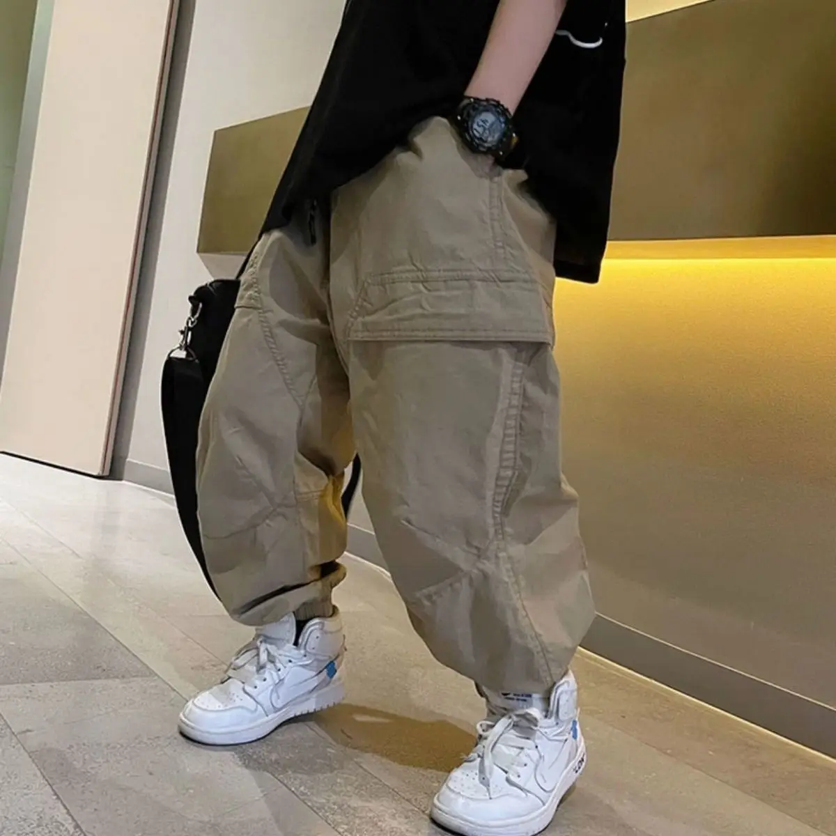 hildren's Thin Cargo Pants New Fashionable Summer Clothing Boys' Leisure Mosquito proof Pants Middle School Summer Pants