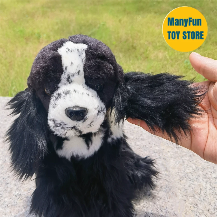 Realistic English Cocker Spaniel High Fidelity Cute Plushie Dog Plush Toys Lifelike Animals Simulation Stuffed Doll Kawai Toy