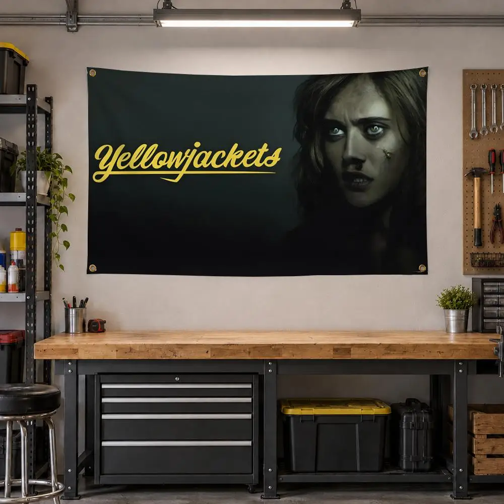 Thriller Yellowjackets Dark Mystery Flags Personalized Banner Flag Room Dorm Camping Picnic Garage Bar Outdoor Wall Decor