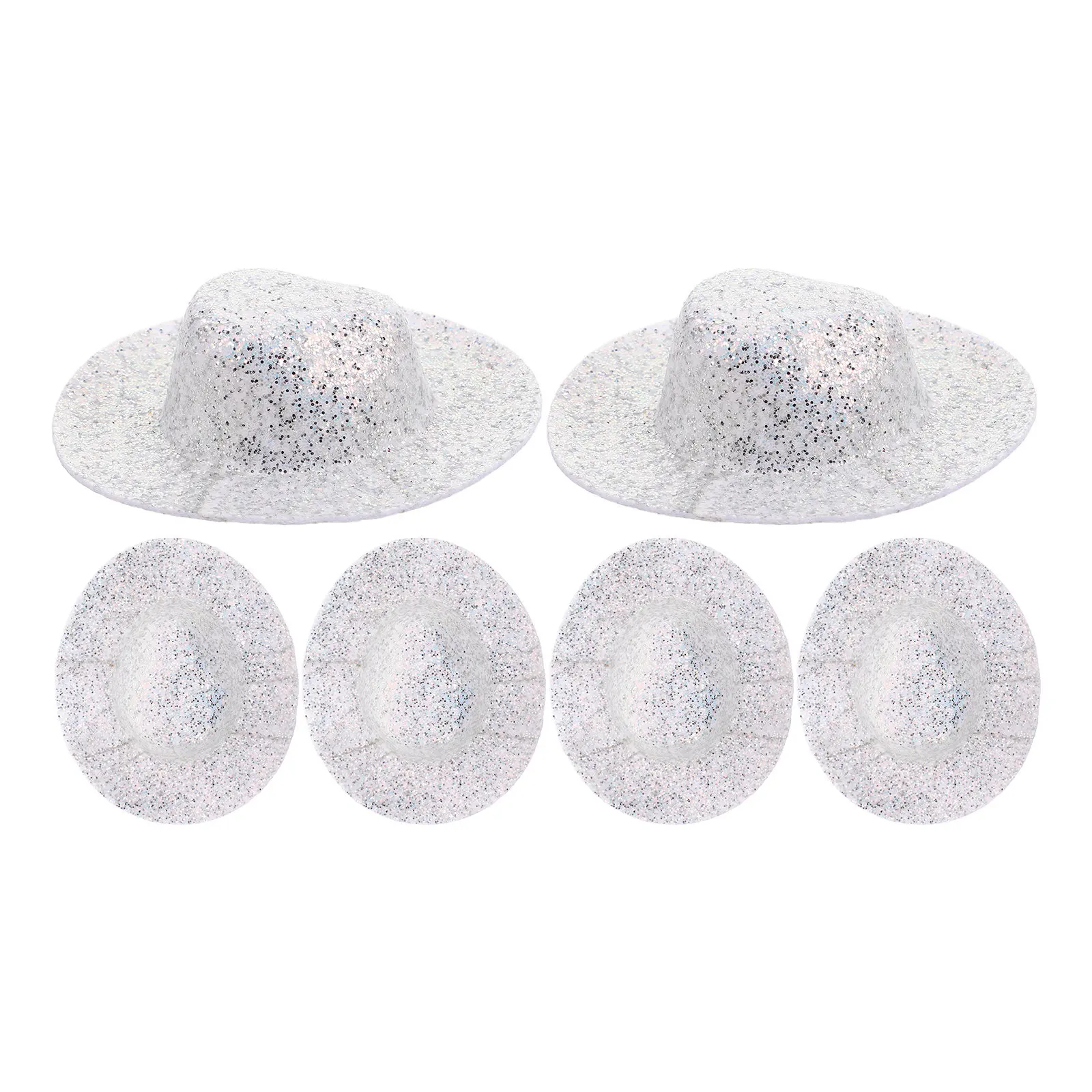 6Pcs Hats For Children Craft New Years Party Decor Sparkling Cowgirl Lightweight Material Realistic