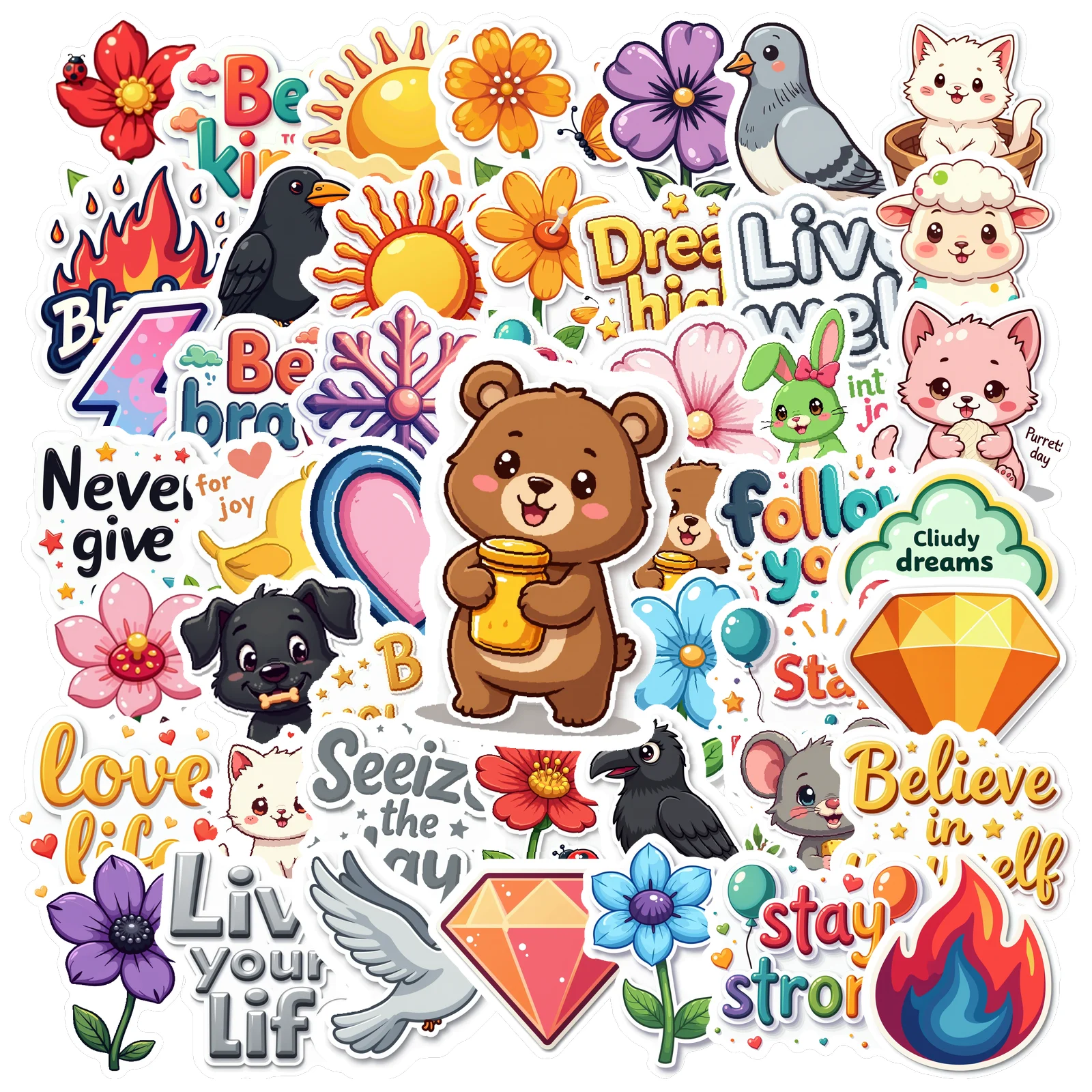 50pcs Decals Vinyl Stationery Stickers Stickers Phone Stickers for Gifts Art