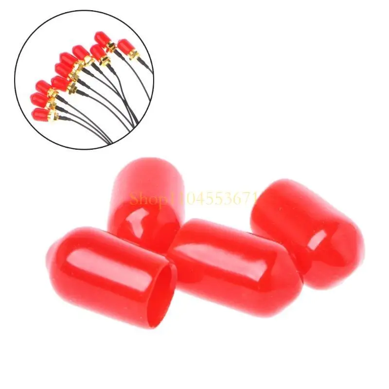 Best Seller 100PCS 6mm Red Protective Cover Rubber Covers Dust Cap For SMA Connector