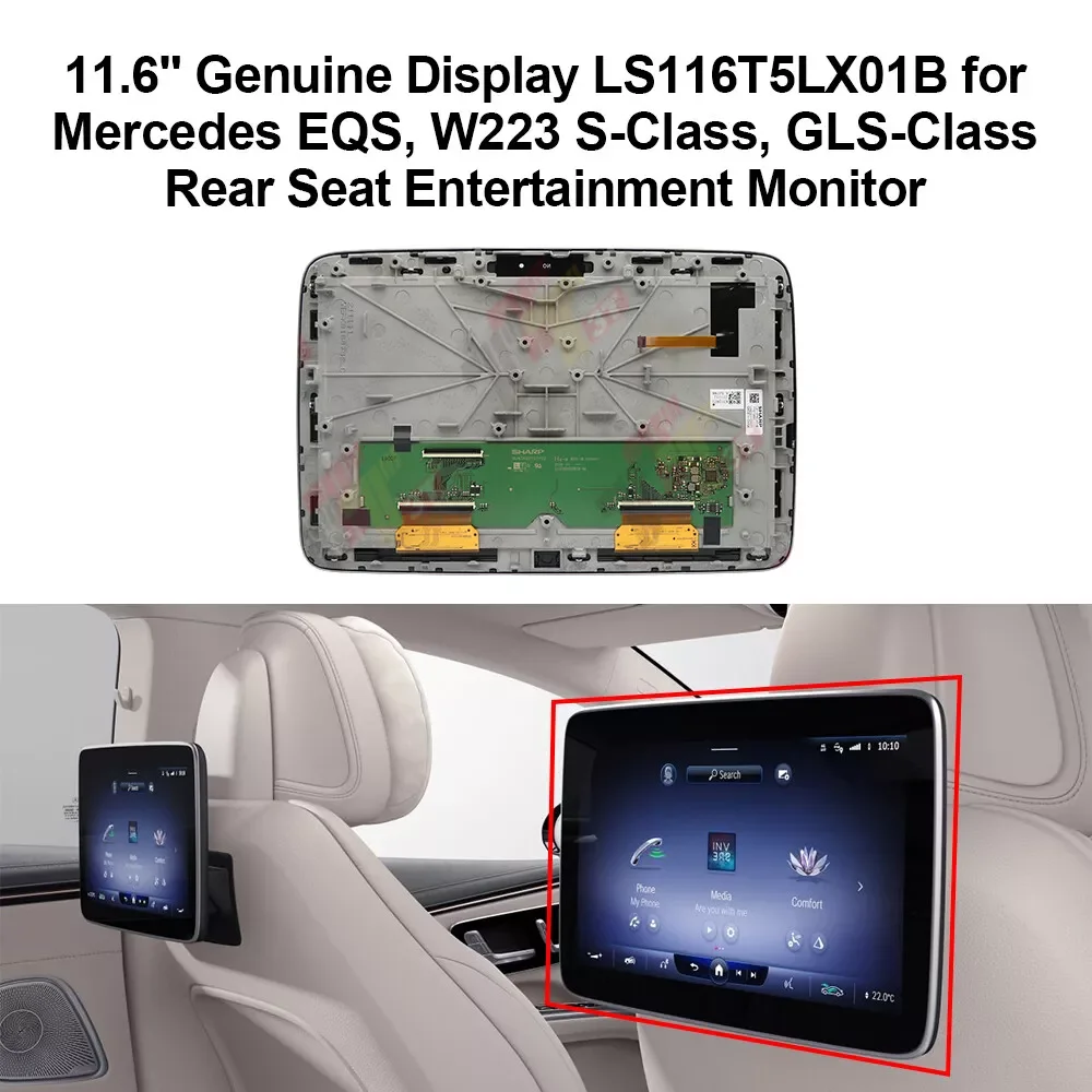 شاشة LCD مقاس 11.6 بوصة LS116T5LX01 LS116T5LX01B لسيارة Mercedes Benz W223 W167 GLS EQS S-Class شاشة لمس ترفيهية خلفية