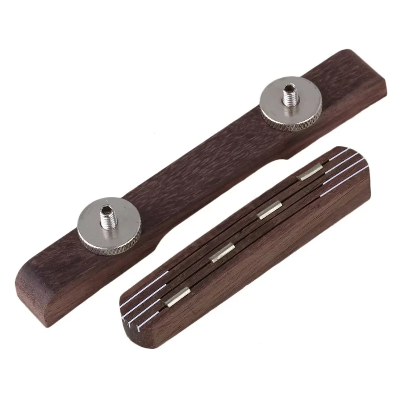 

Premium Adjustable Mandolin Bridge - Rosewood Upper & Bottom with Two Knobs, Perfect Replacement for Improved Sound & Comfort