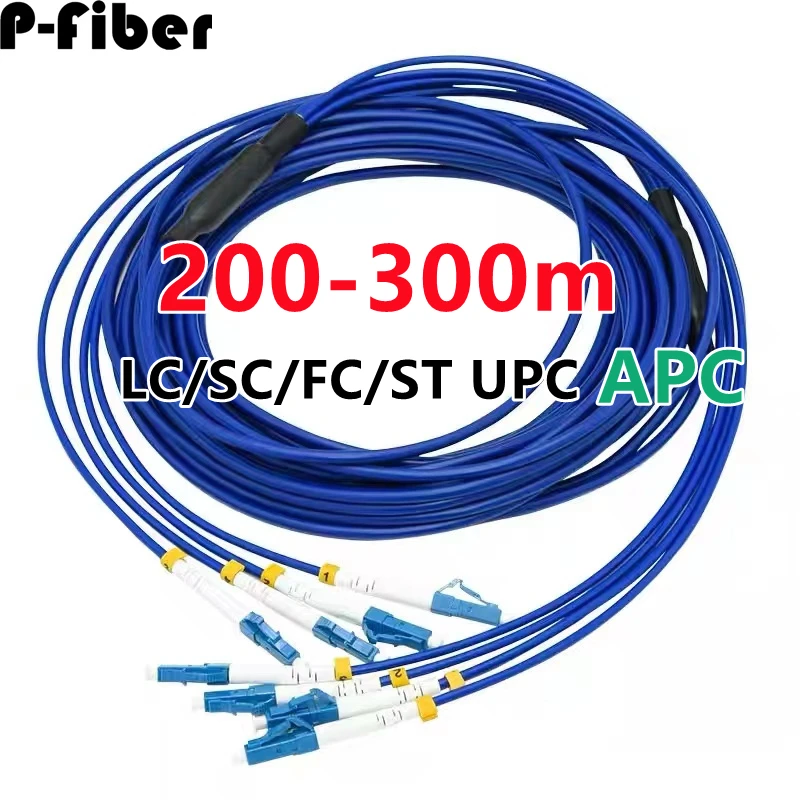 fiber patchcord armored 4 cores 200m250m300m 4C LC SC FC ST APC SM PVC ratproof jumper optical fiber extender outdoor