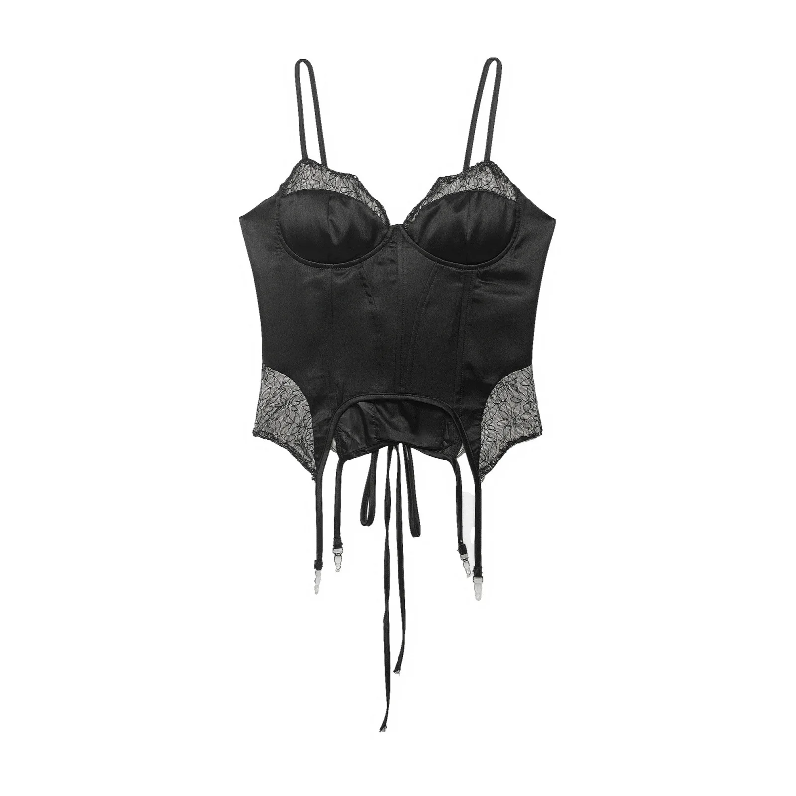 

Withered Fashion Temperament Amazon Women's Clothing Wholesale Lotus Edge Tight Suspender Bra T-shirt Woman Clothes Female