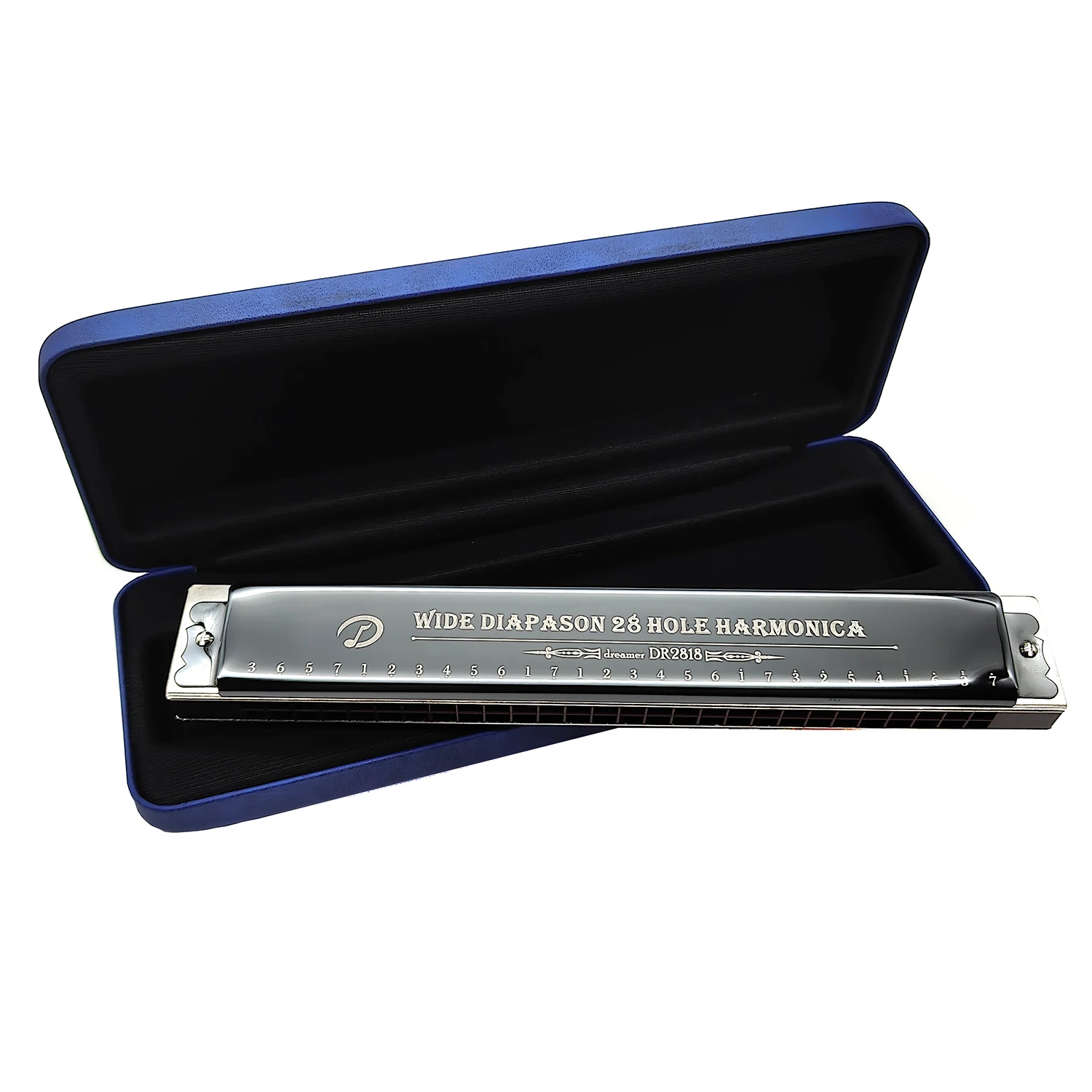 

Professional Polyphonic Harmonica 28 Hole Hrmonica Dreamer Key of C Performance Level high-end Harmonica Mouth Organ with Case